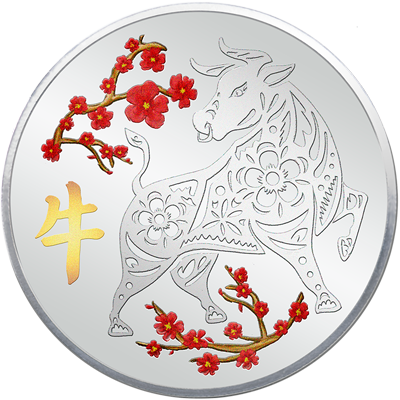 A picture of a 1 oz. TD Year of the Auspicious Ox Silver Round